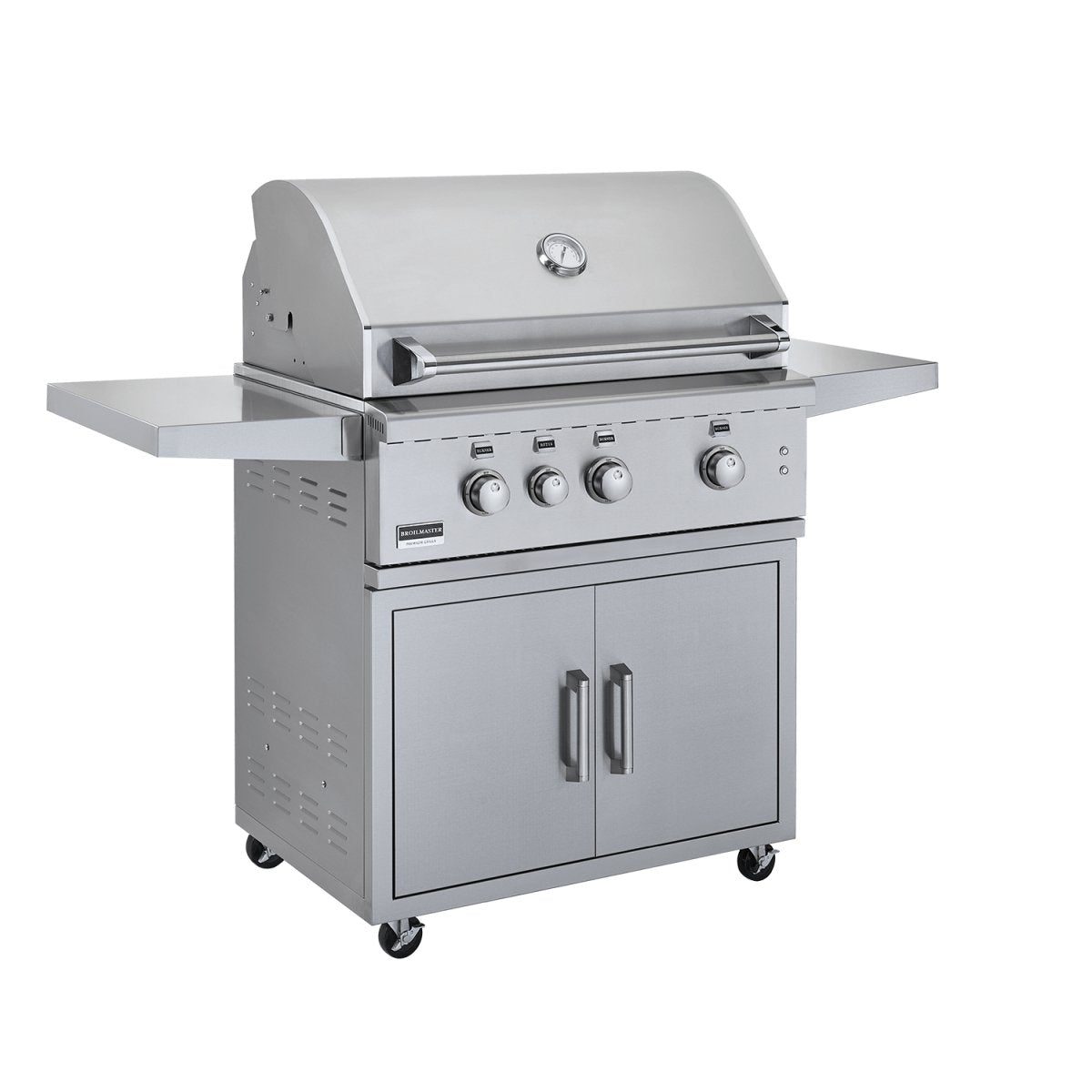 34" Freestanding BBQ Gas Grill - 3 Bow Tie burners - 18,000 BTUs each - 2 Doors - 2 Fold - Down Side Shelves - BROILMASTER - FireplacesProBroilmasterFreestanding Grill