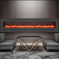 Wall Mount / Flush Mount Electric Fireplace with a Steel Surround and Glass Media - AMANTII