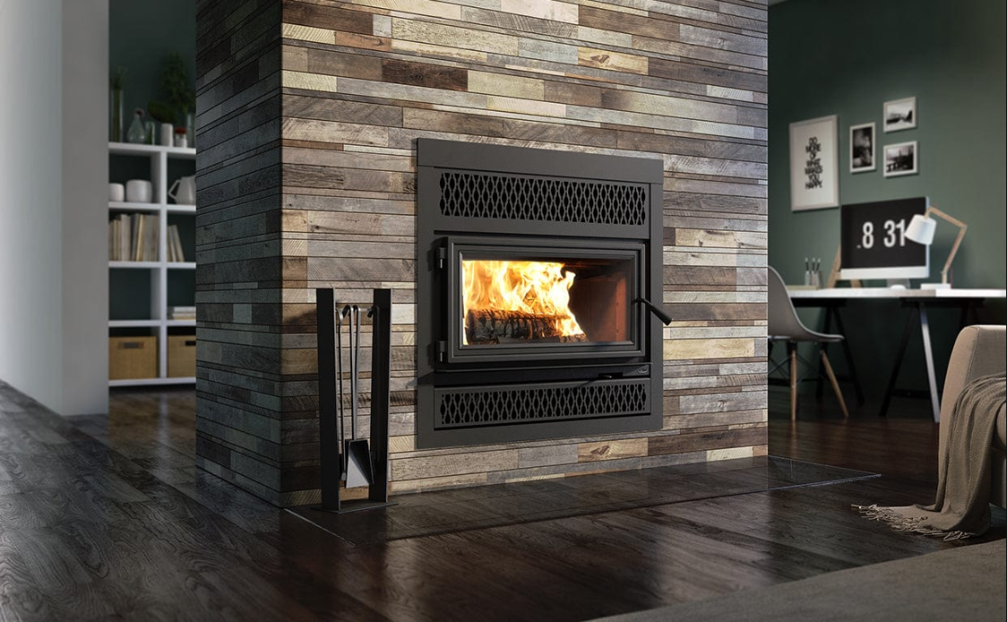 Lafayette II S Wood Fireplace with Four 6" x 36" Chimney Lengths - FP10RSK- VALCOURT