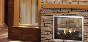 Majestic - Fortress indoor/outdoor gas fireplace with IntelliFire Touch ignition system, see-through-ODFORTG-36