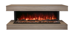 Coastal Sand Wall-Mounted Cabinet - Landscape Pro Multi LPM-4416 Electric Fireplace (Cabinet Only) - 58.5"W x 28"H - MODERN FLAMES