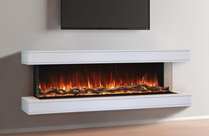 Ready-to-Finish Wall-Mounted Cabinet: Landscape Pro Multi LPM-5616 Electric Fireplace (Cabinet Only) - 70.5"W x 28"H - MODERN FLAMES