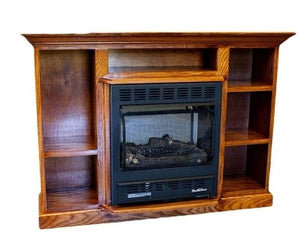 Bookcase with Prestige Design, Gas Fireplace Mantel (Mantel Only - BUCK STOVE - FireplacesProBuck StoveGas Fireplace Mantel