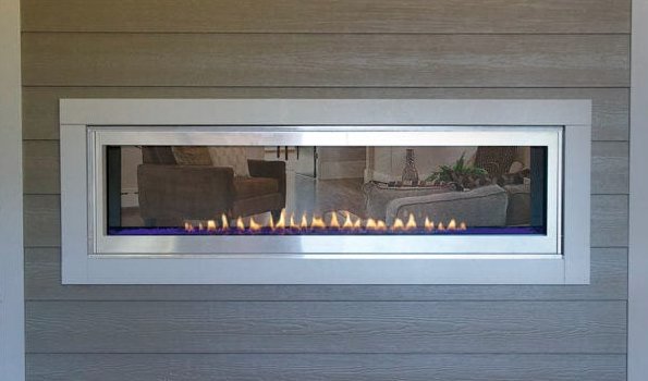 Boulevard Vent - Free Fireplace, Linear See - Through 60 Nat - AMERICAN HEARTH - FireplacesProAmerican HearthVent Free Fireplace