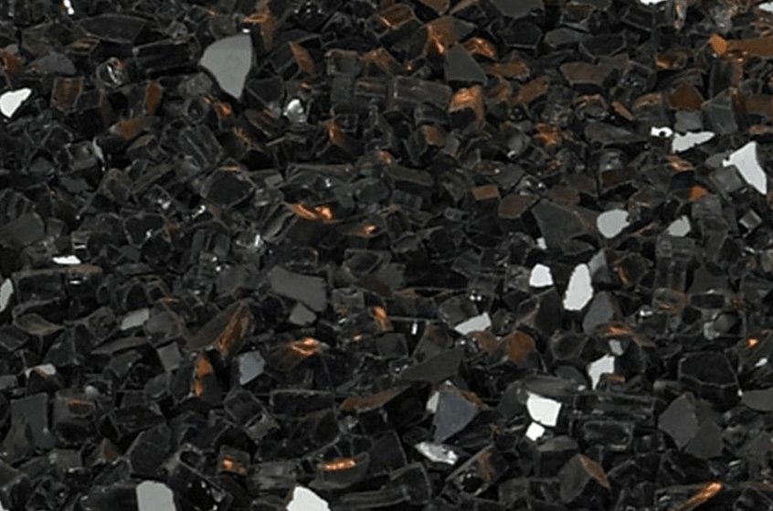 Crushed Glass, Black Polished, approx. 1 sq. ft. - DG1BKP - AMERICAN HEARTH - FireplacesProAmerican HearthCrushed Glass