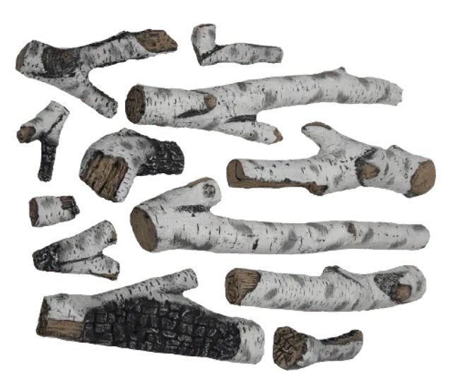 Electric BIRCH – Large 12 Piece Log Set - for TRD 38" 44" 48", TRUVIEW XL, TRUVIEW XT, DEEP XT, and SYM XT Series - AMANTII - FireplacesProAmantiiElectric Log Set