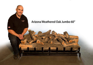 Grand Canyon Gas Logs - AZ Weathered Oak Jumbo Vented Indoor/Outdoor Logs - FireplacesProGrand Canyon Gas LogsGas Logs