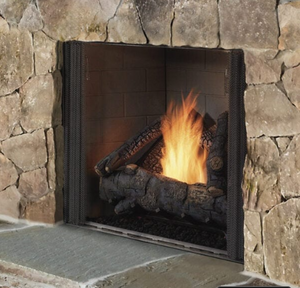 Outdoor Traditional Fireplace with IntelliFire Ignition, Single-Sided, Premium Herringbone Interior - Courtyard 36" (Model: ODCOUG-36PH) - OUTDOOR LIFESTYLE