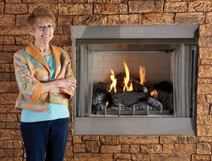 Carol Rose Coastal Collection Outdoor Fireplace, Premium 42 Millivolt - Natural Gas/ Liquid Propane - EMPIRE WHITE MOUNTAIN HEARTH