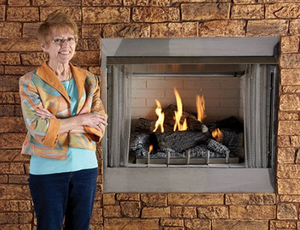 Carol Rose Coastal Collection Outdoor Fireplace, Premium 42  Intermittent Ignition - Natural Gas/ Liquid Propane - EMPIRE WHITE MOUNTAIN HEARTH