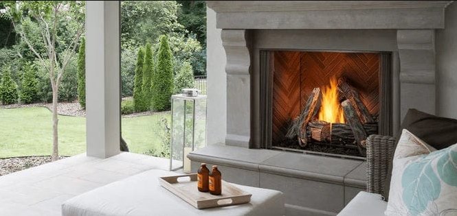 IntelliFire Ignition Outdoor Traditional Fireplace: Courtyard 42" - Single - Sided, Standard Traditional Interior Design (Model: ODCOUG - 42T) - OUTDOOR LIFESTYLE - FireplacesProOutdoor LifestyleOutdoor Fireplace