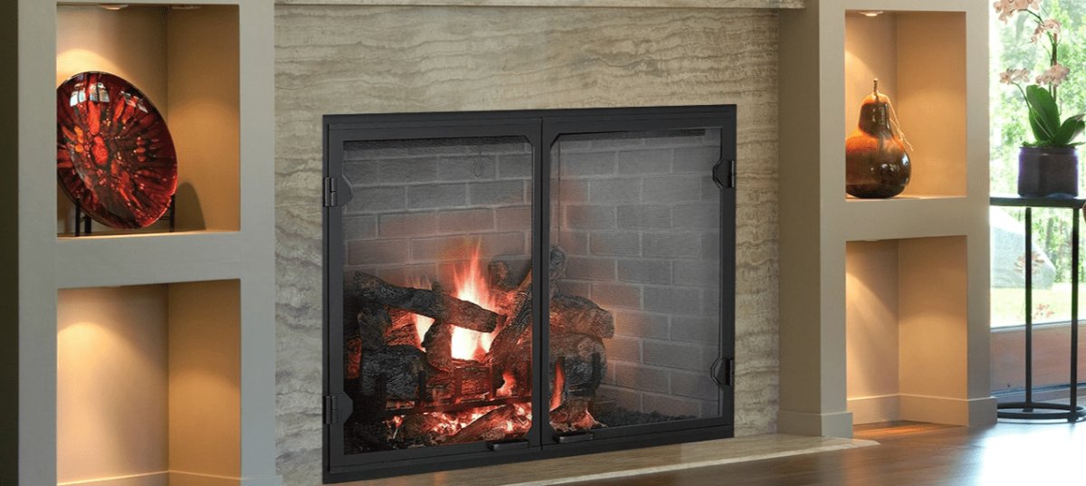 Majestic - 50" Radiant Wood Burning Fireplace w/herringbone brick pattern - SB100HB - FireplacesProMajesticWood Burning Fireplace