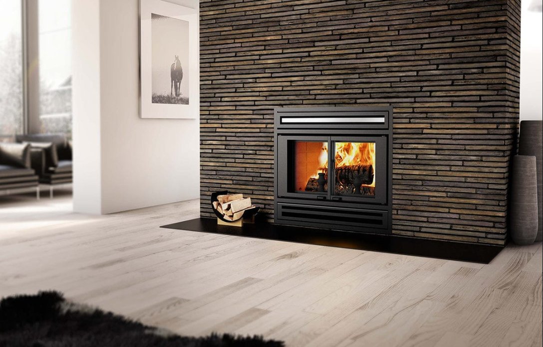 Manoir Wood Fireplace with Four 8" x 36" Ventis Chimney Lengths - FP1LMK - VALCOURT - FireplacesProValcourtWood Fireplace