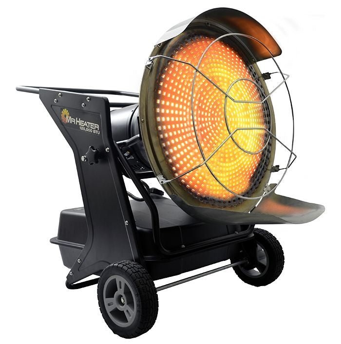 Mr.Heater - Radiant Kerosene 125,000 BTU, Thermostat Control, LED Read Out, Solid Rubber Tires, Quite Burner Technology - FireplacesProMr.HeaterRadiant Heater