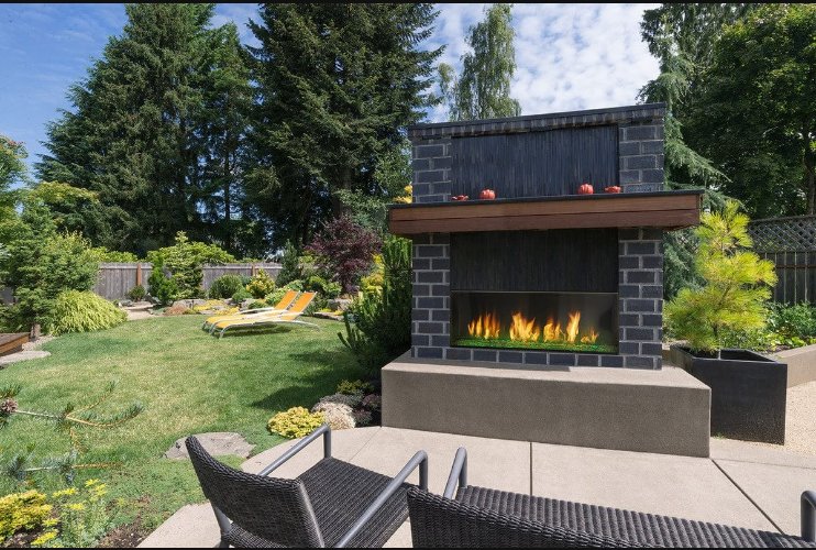 Outdoor Linear Fireplace for Lanai - 48 Inches with IntelliFire Ignition, Single - sided - ODLANAIG - 48 - OUTDOOR LIFESTYLE - FireplacesProOutdoor LifestyleOutdoor Fireplace