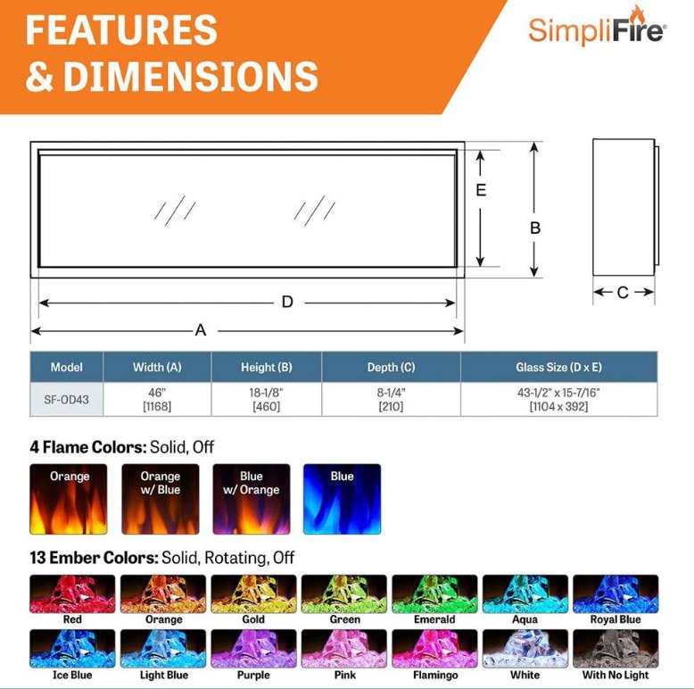 Outdoor Serenity - Forum 43" Electric Fireplace - SF - OD43 - SIMPLIFIRE - FireplacesProSimpliFireElectric Fireplace