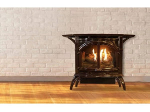 Spirit Stove Cast Iron Vent - Free, Medium Matte Black, Nat - AMERICAN HEARTH - FireplacesProAmerican HearthVent Free Stove