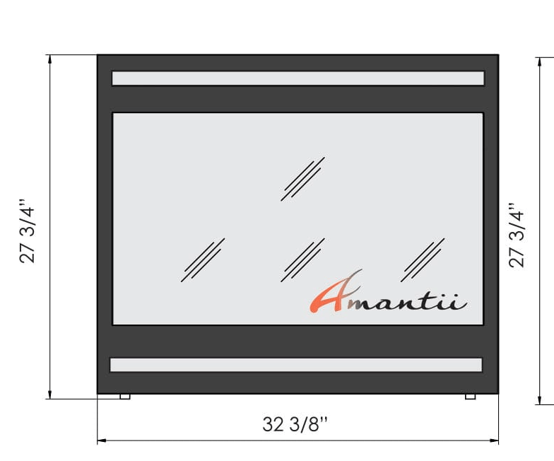 Square Surround for the ZECL - 31 - 3228 STL Zero Clearance Fireplace - AMANTII - FireplacesProAmantiiElectric Fireplace Surround