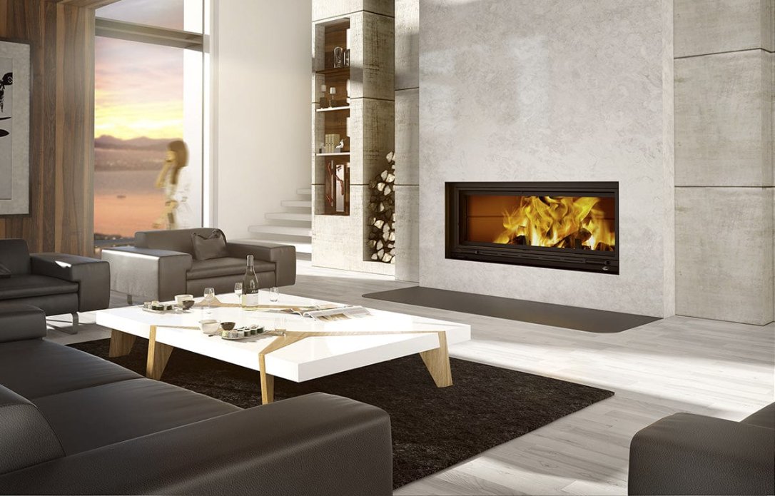 St - Laurent Linear Wood Fireplace - FP16 - VALCOURT - FireplacesProValcourtWood Fireplace