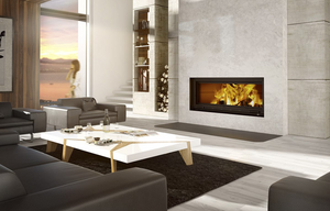 St-Laurent Linear Wood Fireplace with Four 8" x 36" Chimney Lengths - FP16K - VALCOURT