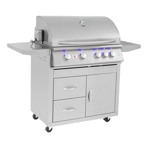 Summerset - Sizzler Pro 32" Freestanding BBQ Grill - NG/LP - 443 Stainless Steel - 14,000 BTUs - FireplacesProSummersetFreestanding Grill