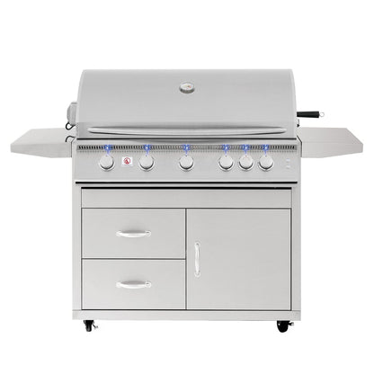 Summerset - Sizzler Pro 40" Freestanding BBQ Grill - NG/LP - 443 Stainless Steel - 14,000 BTUs - FireplacesProSummersetFreestanding Grill