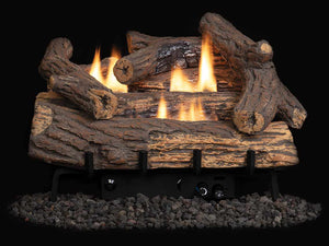 Superior - Double - Flame 18" Golden Oak Logs, Ceramic Fiber - LVD18GO - B - FireplacesProSuperiorVent - Free Logs