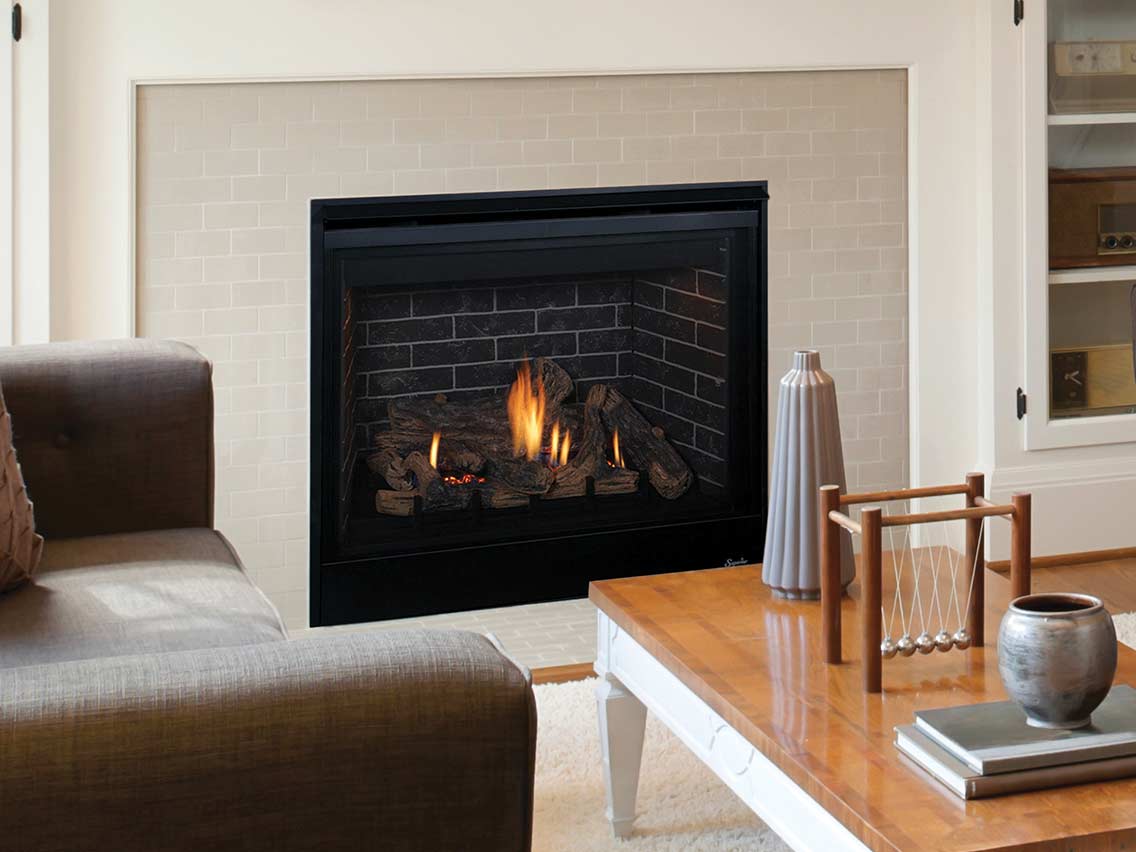 Superior - DRT3535 35" Direct Vent, Elec, Charred Oak Logs, Top/Rear - DRT3535DEN - C - FireplacesProSuperiorDirect - Vent Fireplace