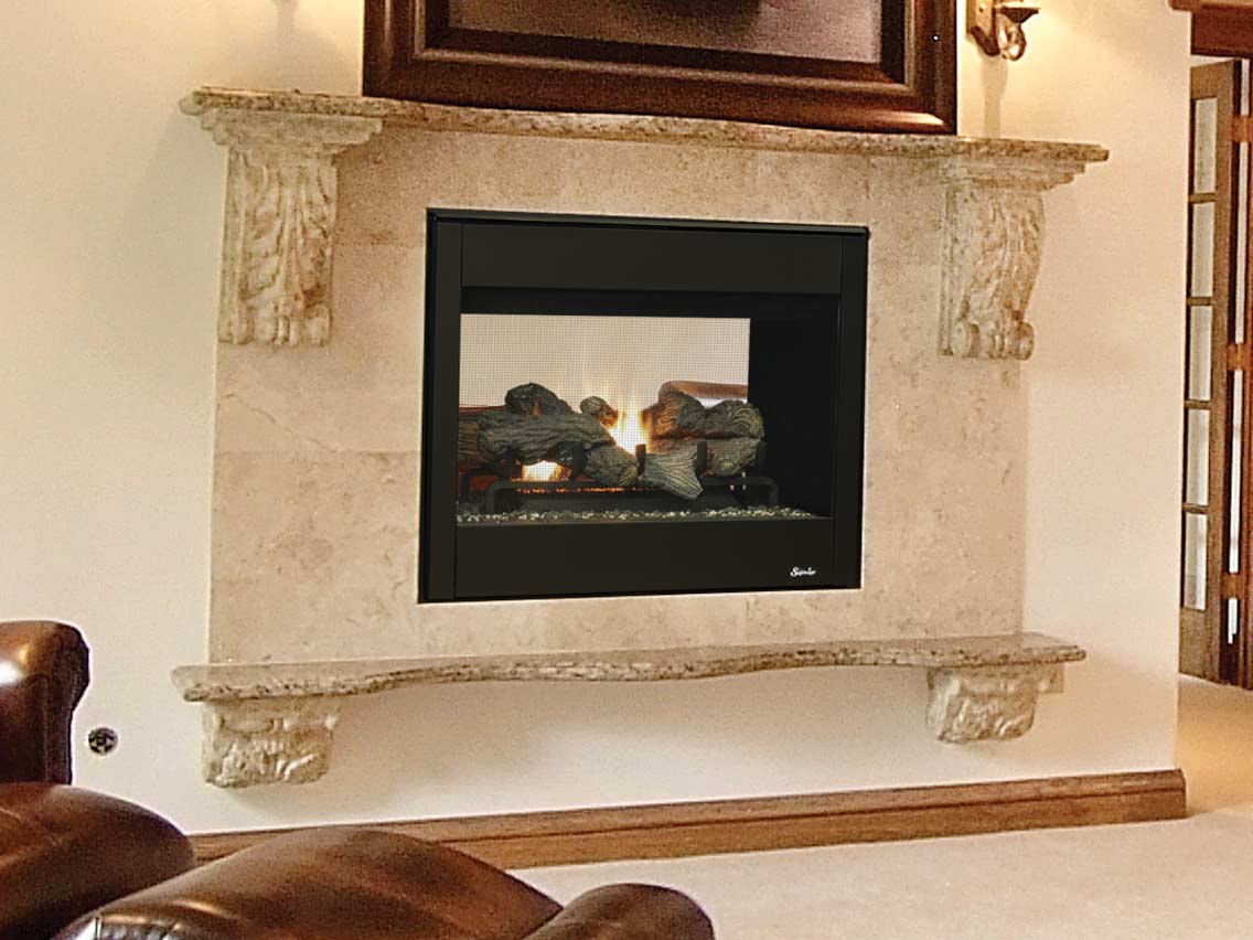 Superior - DRT35PF 35" Direct Vent, Peninsula, Electronic Ignition, Black - Natural Gas - DRT35PFDEN - FireplacesProSuperiorDirect - Vent Fireplace