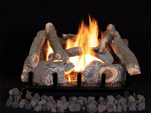 Superior - Dual - Burner 24" Ozark Charred Oak Logs 8 pcs Set - OZARKCHARRED24 - FireplacesProSuperiorVented Logs