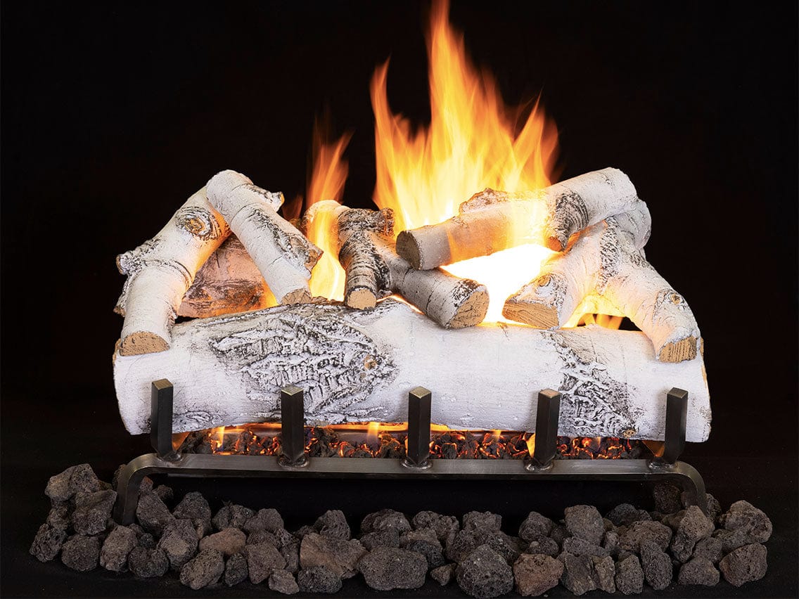 Superior - Dual - Burner Outdoor 24" Ashton White Birch Logs 7 pcs Set - ASHTONBIRCH24O - FireplacesProSuperiorVented Logs