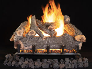 Superior - Dual - Burner Outdoor 24" Smoky Weathered Oak Logs 7 pcs Set - SMOKYWEATHERED24O - FireplacesProSuperiorVented Logs