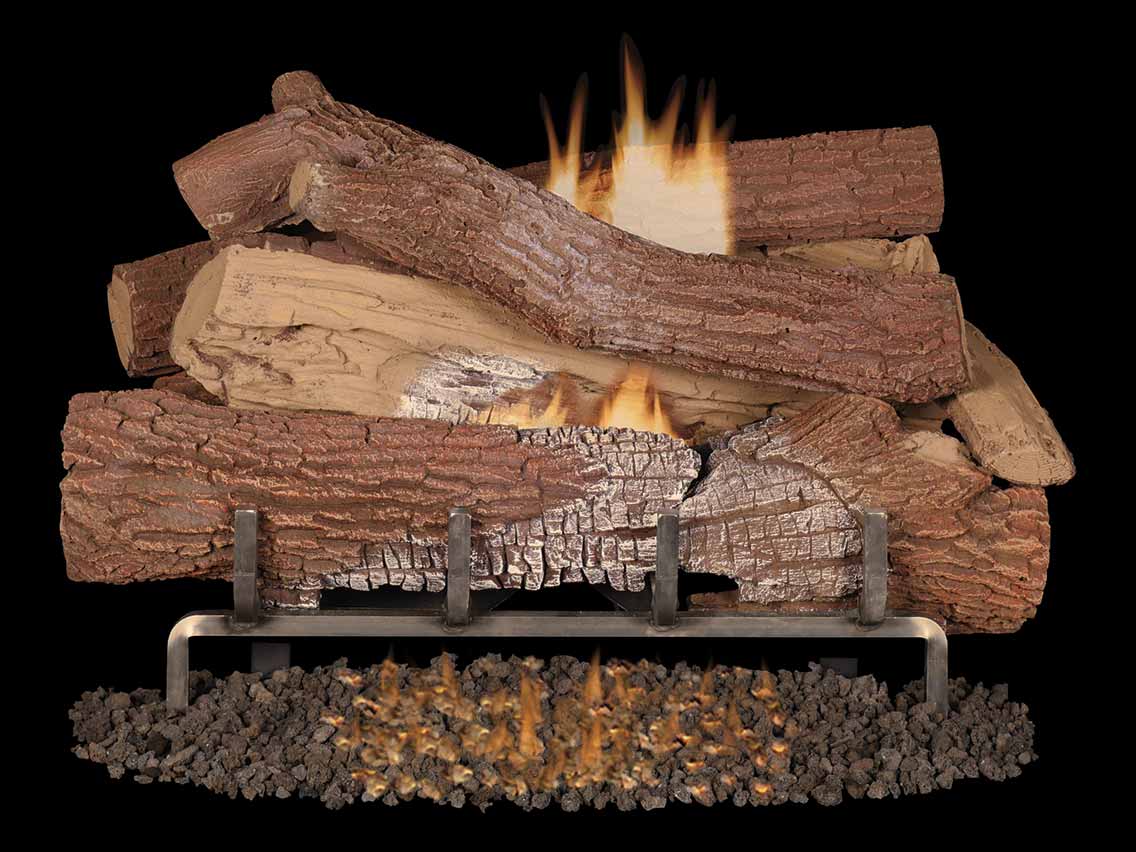 Superior - Mega - Flame Outdoor 24" Giant Timbers Logs, Concrete - LMF24GTAO - FireplacesProSuperiorVent - Free Logs