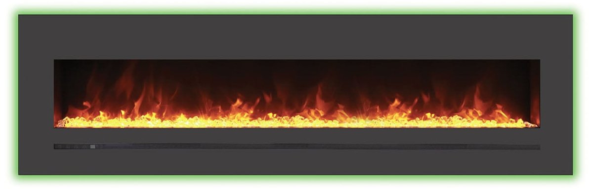 Wall Mount / Flush Mount Electric Fireplace with a Steel Surround and Glass Media - AMANTII - FireplacesProAmantiiWall Hanging Electric Fireplace