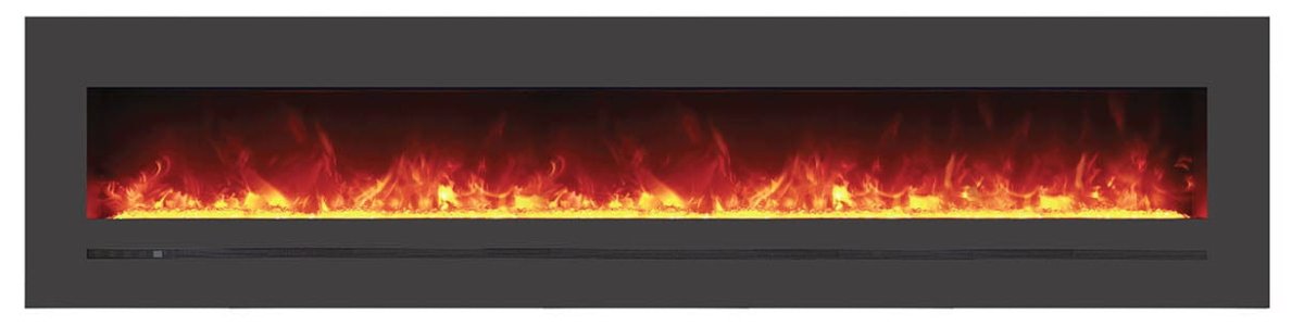 Wall Mount / Flush Mount Electric Fireplace with a Steel Surround and Glass Media - AMANTII - FireplacesProAmantiiWall Hanging Electric Fireplace