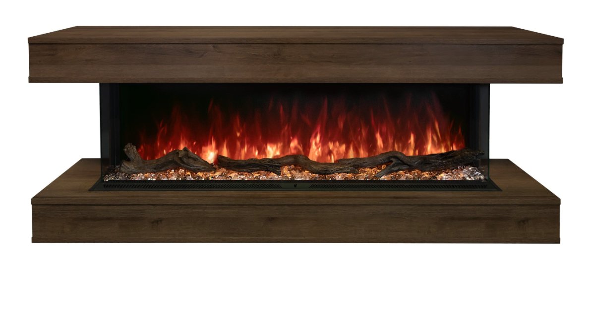 Weathered Walnut Wall - Mounted Cabinet: Landscape Pro Multi LPM - 5616 Electric Fireplace (Cabinet Only) - 70.5"W x 28"H - MODERN FLAMES - FireplacesProModern FlamesWall Mount Cabinet