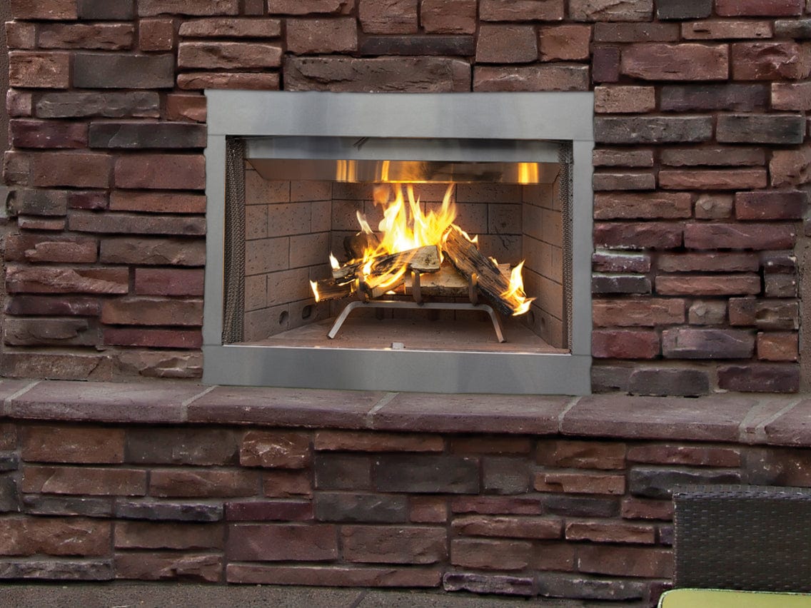 WRE3036 36" Fireplace, White Herringbone Refractory Panels - WRE3036WH - Superior - FireplacesProSuperiorWood - Burning Fireplace