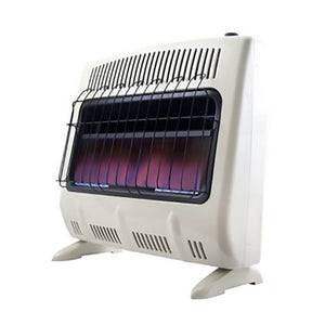 HeatStar - Blue Flame, 30,000 Btu Vent Free Wall Heater with Blower and Base, Tstat Control, NG/LP