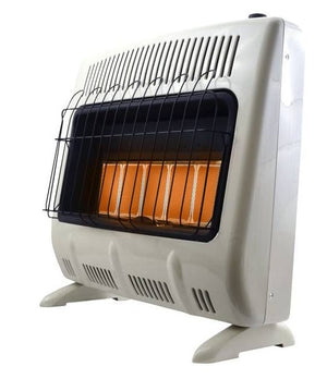 HeatStar - Infrared, 30,000 Btu Vent Free Wall Heater with Blower and Base, Tstat Control, NG/LP