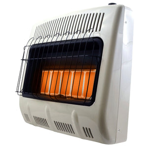 HeatStar - Infrared, 30,000 Btu Vent Free Wall Heater with Blower and Base, Tstat Control, NG/LP