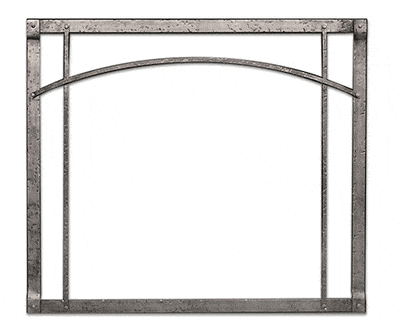 White Mountain Hearth Front and Inset Empire White Mountain Hearth Forged Iron Inset, Arch, Distressed Pewter DFF36RPD