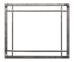 White Mountain Hearth Front and Inset Empire White Mountain Hearth Forged Iron Inset, Rectangle, Distressed Pewter DFF36CPD