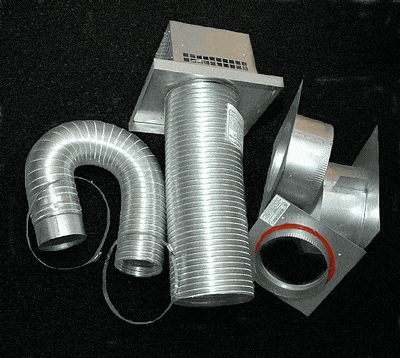 White Mountain Hearth Vent Kit Empire White Mountain Hearth DV thru-the-wall Flexible Vent Kit Horizontal- incl Cap, Wall Thimble, Collars, 4 ft of 5 x 8 flex venting, spacing, gear clamps - DVVK5F DVVK5F